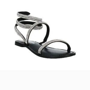 Crystal Ankle Wrap Snake Sandals Size 7